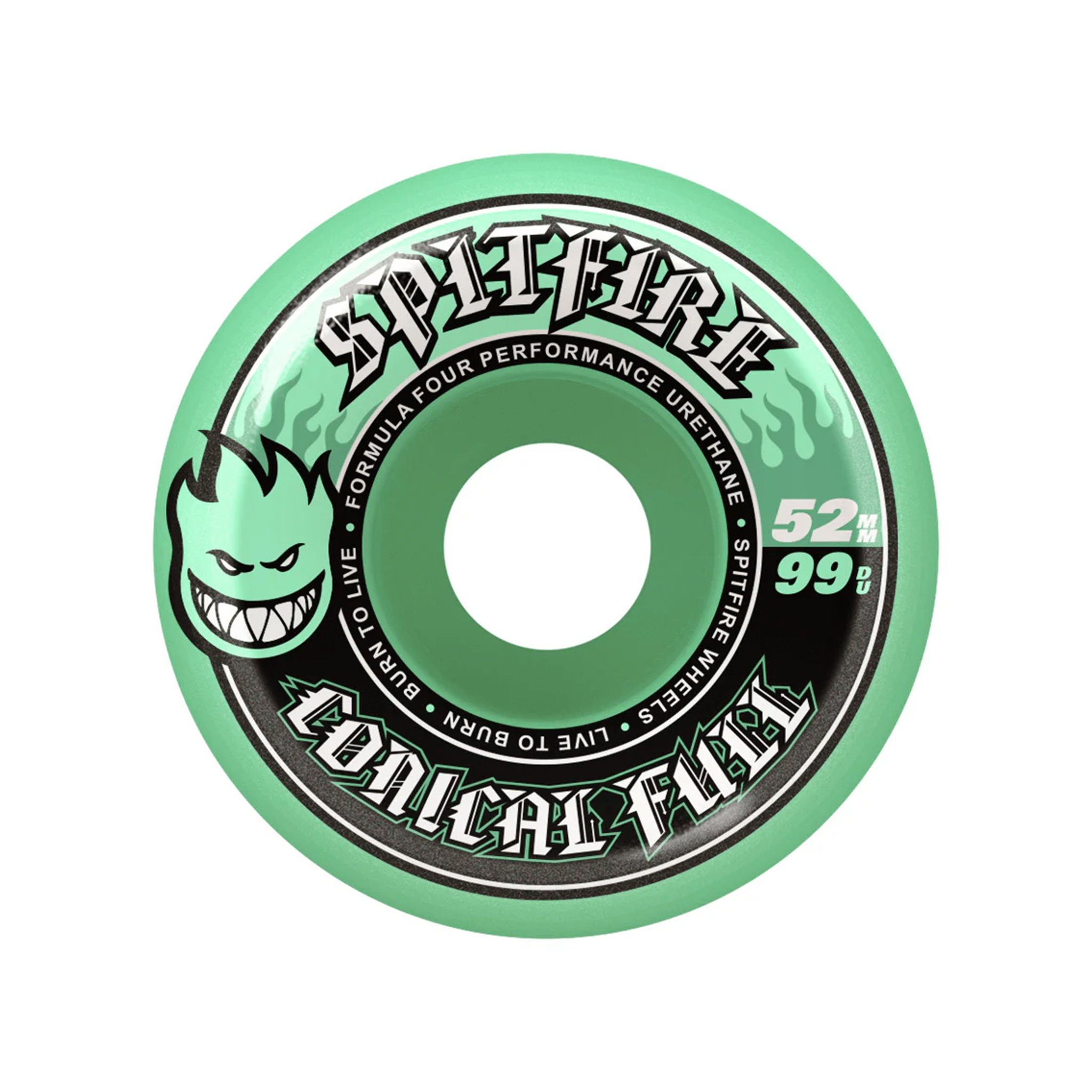 Spitfire F4 Team 99D Conical Full Skateboard Wheels – Teal – 52mm - 7B Boardshop