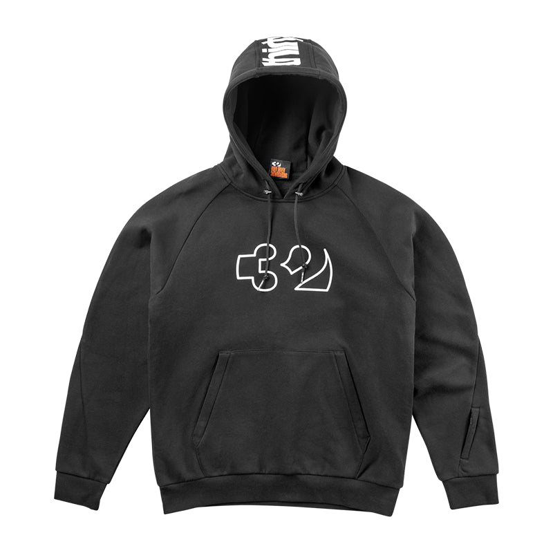 Black hoodie with white 32 logo on front