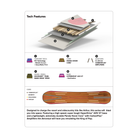 Technical diagram of a product with layers and features on a white background