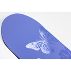 Blue paddle with a white butterfly design on a white background