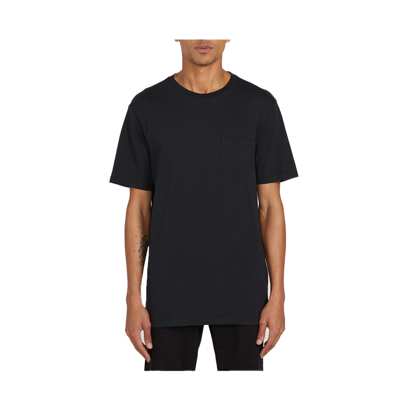 Solid S/S Pocket Tee Black M